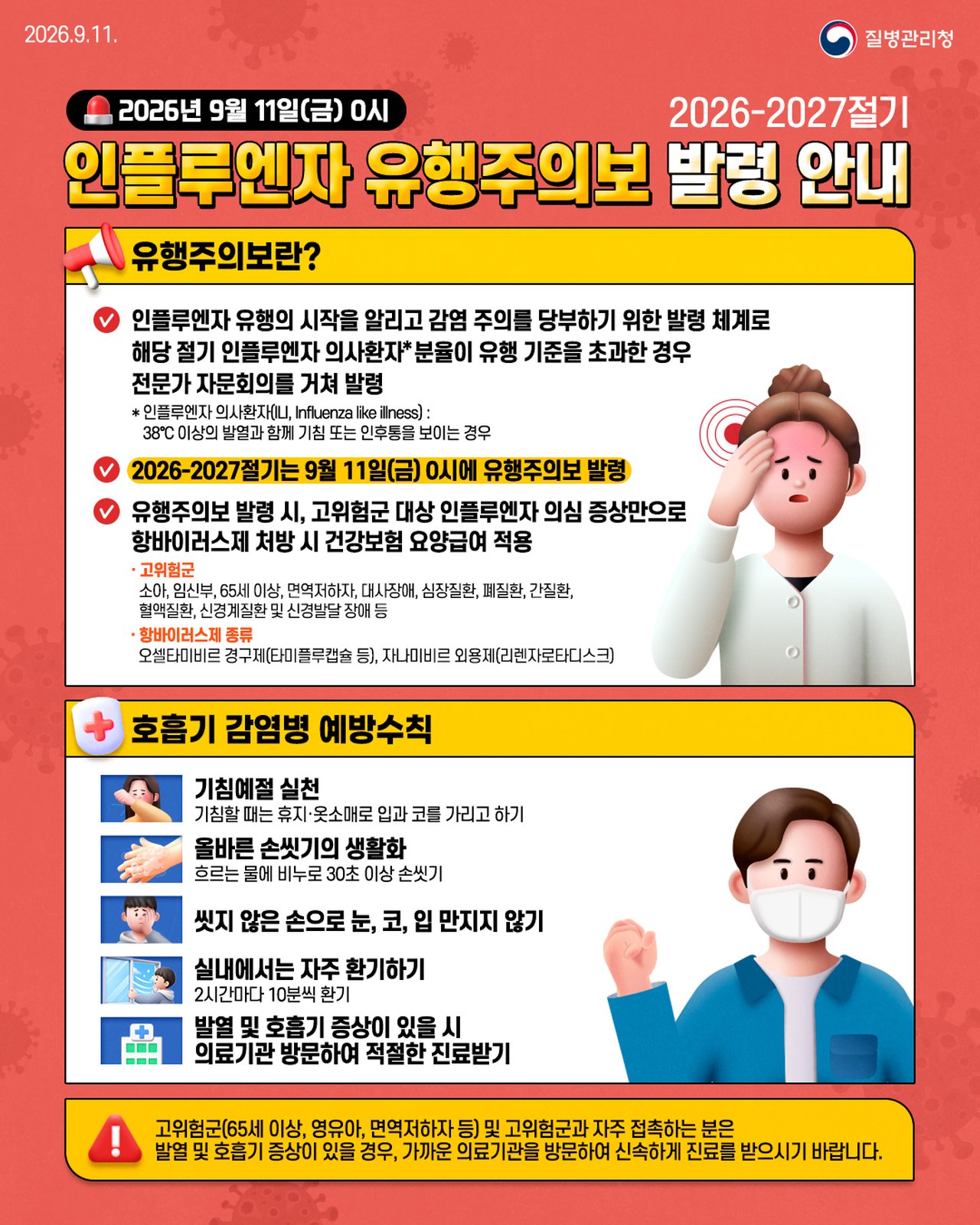 독감 유행주의보 속 무료접종…어린이·임신부·65세 이상 대상과 기간